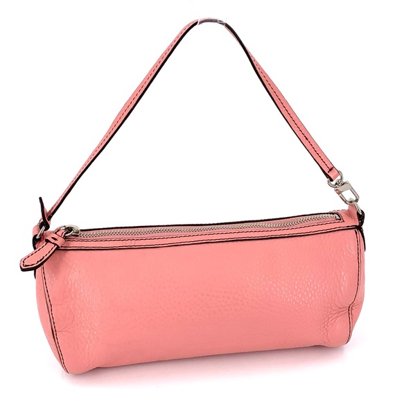 Cole Haan Pink Pebble Leather Baguete Shoulder Bag - Picture 3 of 11
